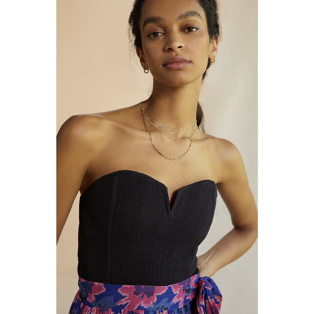 NEW ANTHROPOLOGIE BUSTIER BLACK WOMEN'S TUBE TOP - VARIOUS